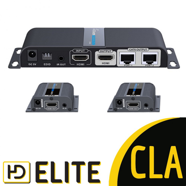 SPLITTER HDMI OVERT ETHERNET 2 PORTS 40 METRES AVEC LOOP-OUT ET POE