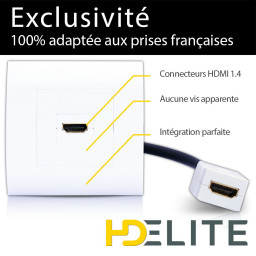 Prise murale simple HDMI 1.4 + rallonge